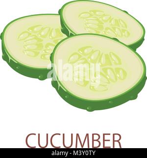 Cucumber icon, isometric style Stock Vector