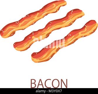 Bacon icon, isometric style Stock Vector