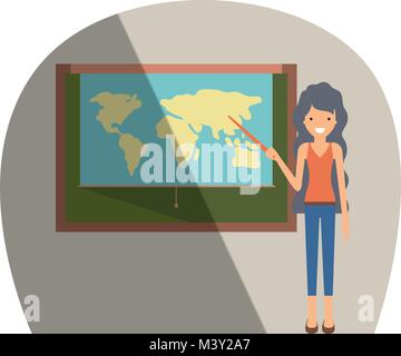 female teacher in geography class Stock Vector Image & Art - Alamy