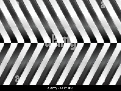 Black and white contrast abstract glossy stripes design. Tech vector arrows background Stock Vector