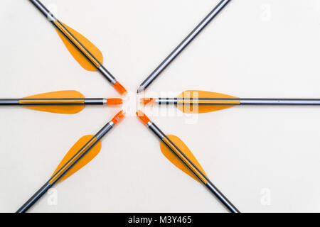 isolated arrows on textured white background Stock Photo
