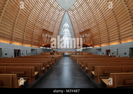 Oakland, California - February 11, 2018: Interior of Cathedral of Christ the Light Stock Photo