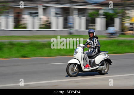 Scooter Rider Bang Saray Thailand Stock Photo