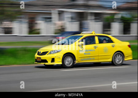 Speeding Taxi Sukhumvit Road Sattahip Thailand Stock Photo