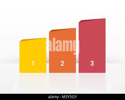 Simplier three-column chart in pastel colors Stock Vector