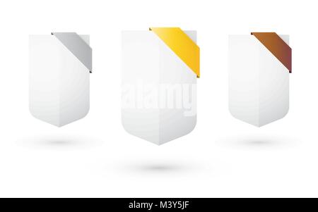 empty sign with banner label silver gold bronze Stock Vector