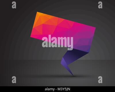 colorful origami tag with triangles and shadow Stock Vector