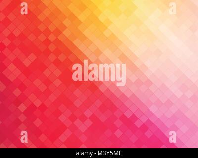 squares mosaic pink yellow background Stock Vector
