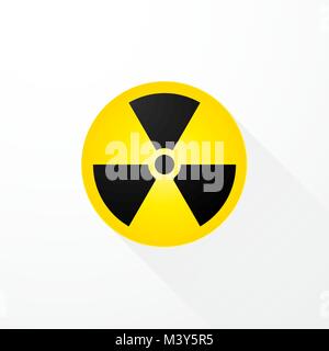 symbol radioactivity with long shadows Stock Vector