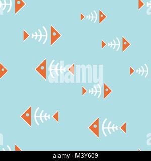 Seamless background with fish bone; Stock Vector