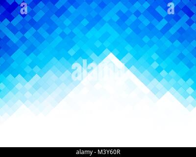 blue geometrical background with white mountain Stock Vector