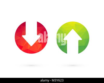 Up down arrows red green Stock Vector