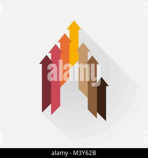 pastel arrow pointing upwards Stock Vector