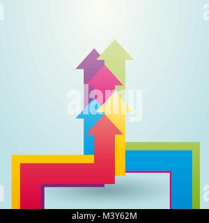 colored arrows showing upward Stock Vector