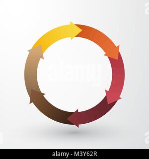 wheel of colored arrows in pastel colors Stock Vector