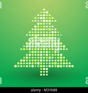 Christmas tree composed of polka dots Stock Vector