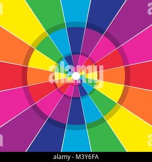 Brightly colored abstract circular background with dividing lines Stock Vector