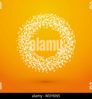 white circle of dots on yellow background Stock Vector