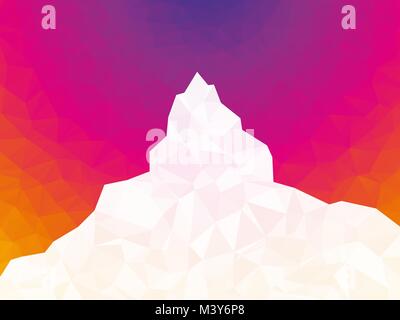 abstract white geometric mountain on color background Stock Vector
