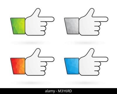 four pointers with multi colored triangles sleeves Stock Vector