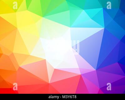 brightly colored triangular background with white center Stock Vector