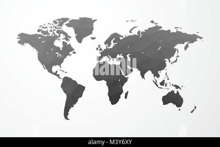 vector world map illustration low poly Stock Vector