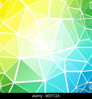 green blue mosaic low poly geometric background Stock Vector