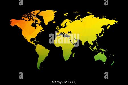 color geometric world map Stock Vector