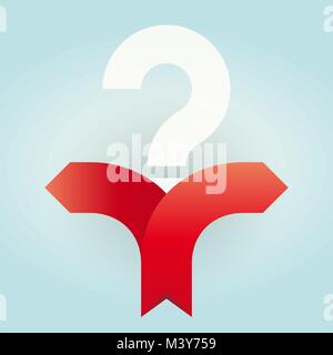 crossroads of arrows with a question mark as a decision Stock Vector
