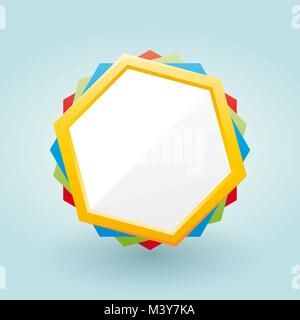 colored frame in the shape of hexa Stock Vector
