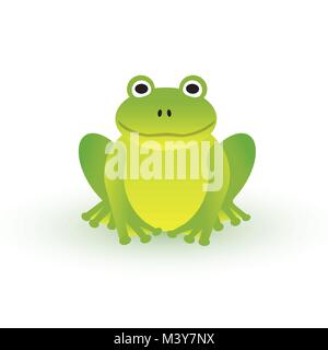 Small green frog on white background Stock Vector