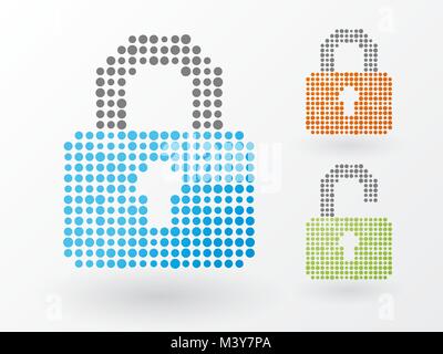 The lock icon in combination Stock Vector