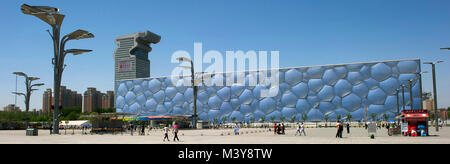 China, Beijing, Olympic Park, National Aquatics Center, Water Cubic Stock Photo