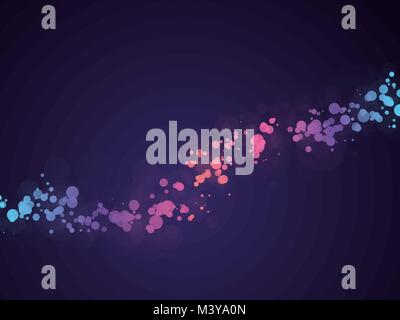 abstract dots wave background with bokeh Stock Vector