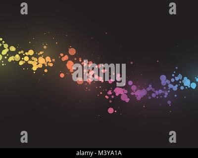abstract color dots wave background with bokeh Stock Vector