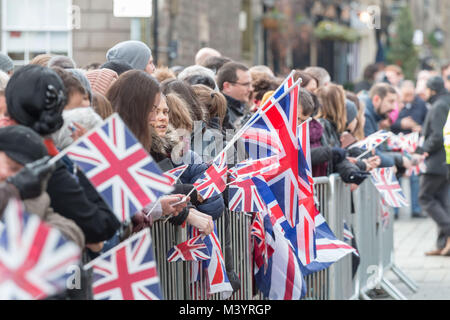 Edinburgh, UK. 13th February, 2018.  Prince Harry and his fiance Meghan Markle Made a visit to edinburgh today 13-02-18 they visited the castle and on to Socialbite in Rose Street before attending Holyrood palance Credit: IAN MCDONALD/Alamy Live News Stock Photo