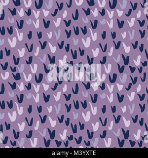 Brush check mark seamless pattern. Hand painted grunge ticks background. Ultra violet vector illustration. Stock Vector