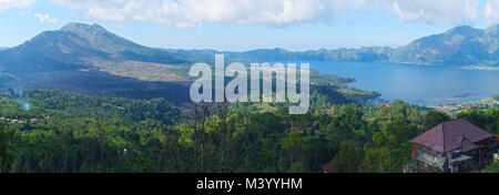 Beautiful landscape with a Batur volcano and lake. Bali. Indonesia Stock Photo