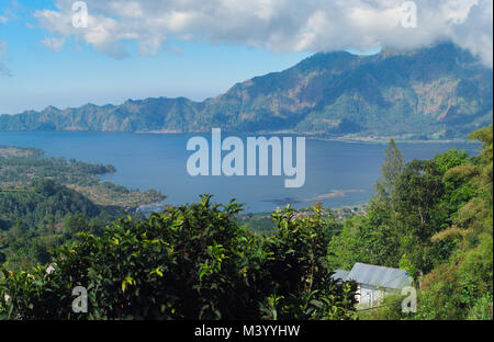 Beautiful landscape with a Batur volcano and lake. Bali. Indonesia Stock Photo