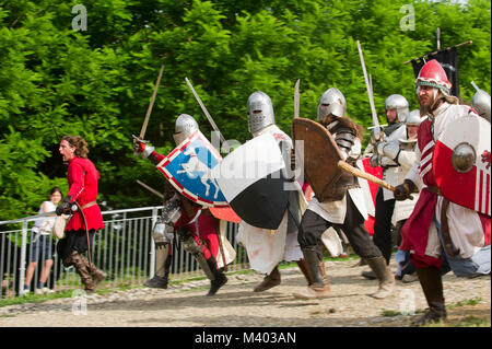 Italy, Lombardy, Casei Gerola, Historical reenactment of the battle for the defense of the castle Stock Photo