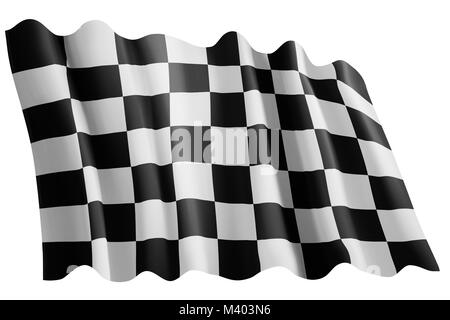 closeup of Checked start flag Stock Photo