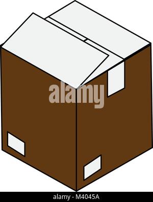 Cardboard box open Stock Vector