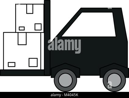 Cargo forklift vehicle Stock Vector