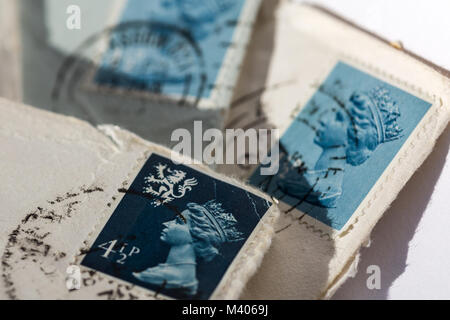 old UK postage stamps Stock Photo
