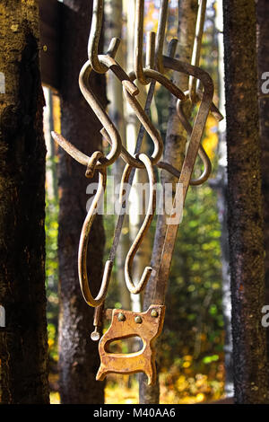 Old Rusty Hooks Hanging Meat Isolated Stock Photo 511417636