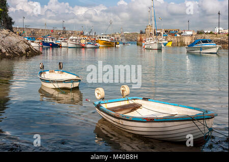 NEWQUAY, CORNWALL - JUNE 10, 2009:   Boats in the pretty Harbour Stock Photo