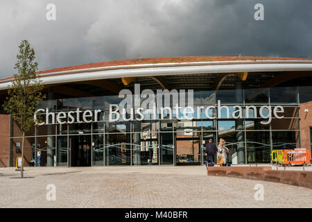 The new bus interchange station in Chester, UK which opened in 2017. Stock Photo