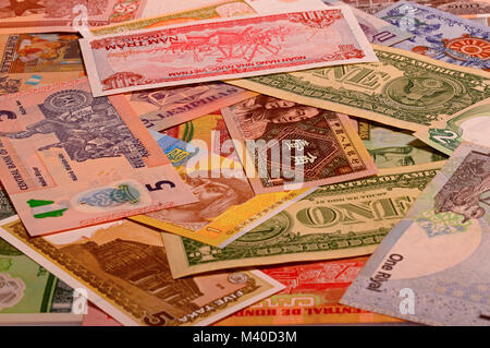 Currency notes background Stock Photo