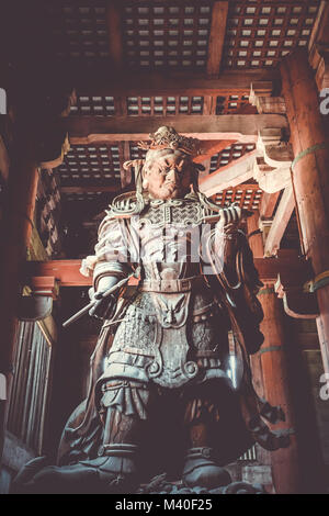 Komokuten guardian statue in Daibutsu-den Todai-ji temple, Nara, Japan Stock Photo