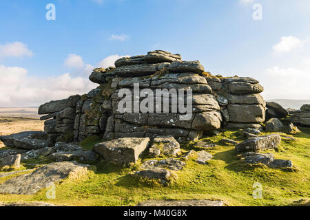 View of the top of Pew Tor in Dartmoor National Park, England, UK. Stock Photo